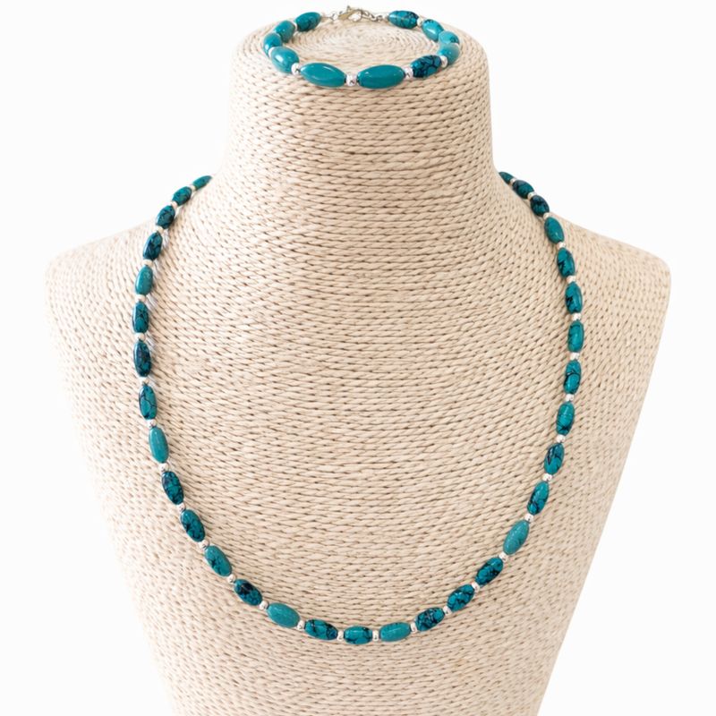 Nepalese Turquoise Necklace - (50cm) & Bracelet -(17cm) Set