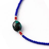 Fine Nepalese Lapis & Turquoise Pendant - Necklace (42cm)
