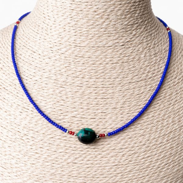 Fine Nepalese Lapis & Turquoise Pendant - Necklace (42cm)
