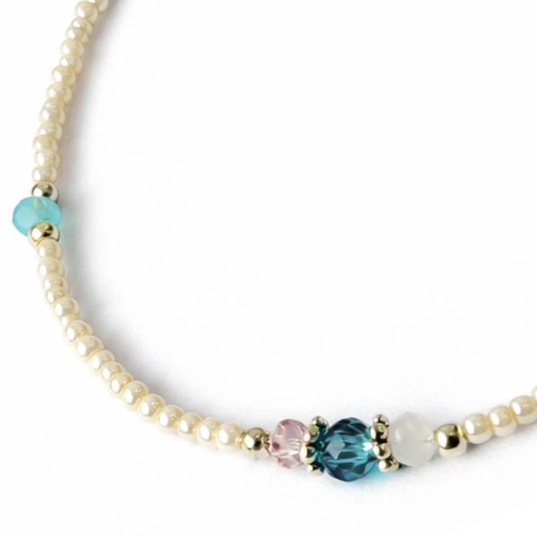 Fine Nepalese Howlite and Faceted Bead Detail Anklet  - (22cm)