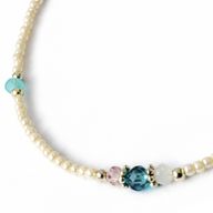 Fine Nepalese Howlite and Faceted Bead Detail Anklet  - (22cm)