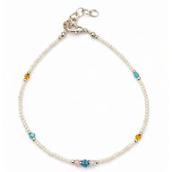 Fine Nepalese Howlite and Faceted Bead Detail Anklet  - (22cm)
