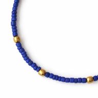 Fine Nepalese Lapis and Brass Bead Detail Anklet  - (22cm)