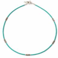 Nepalese Extra Fine Gem Necklace - Turquoise & Steel