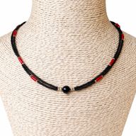 Nepalese Extra Fine Two Line Necklace - Black Pendant