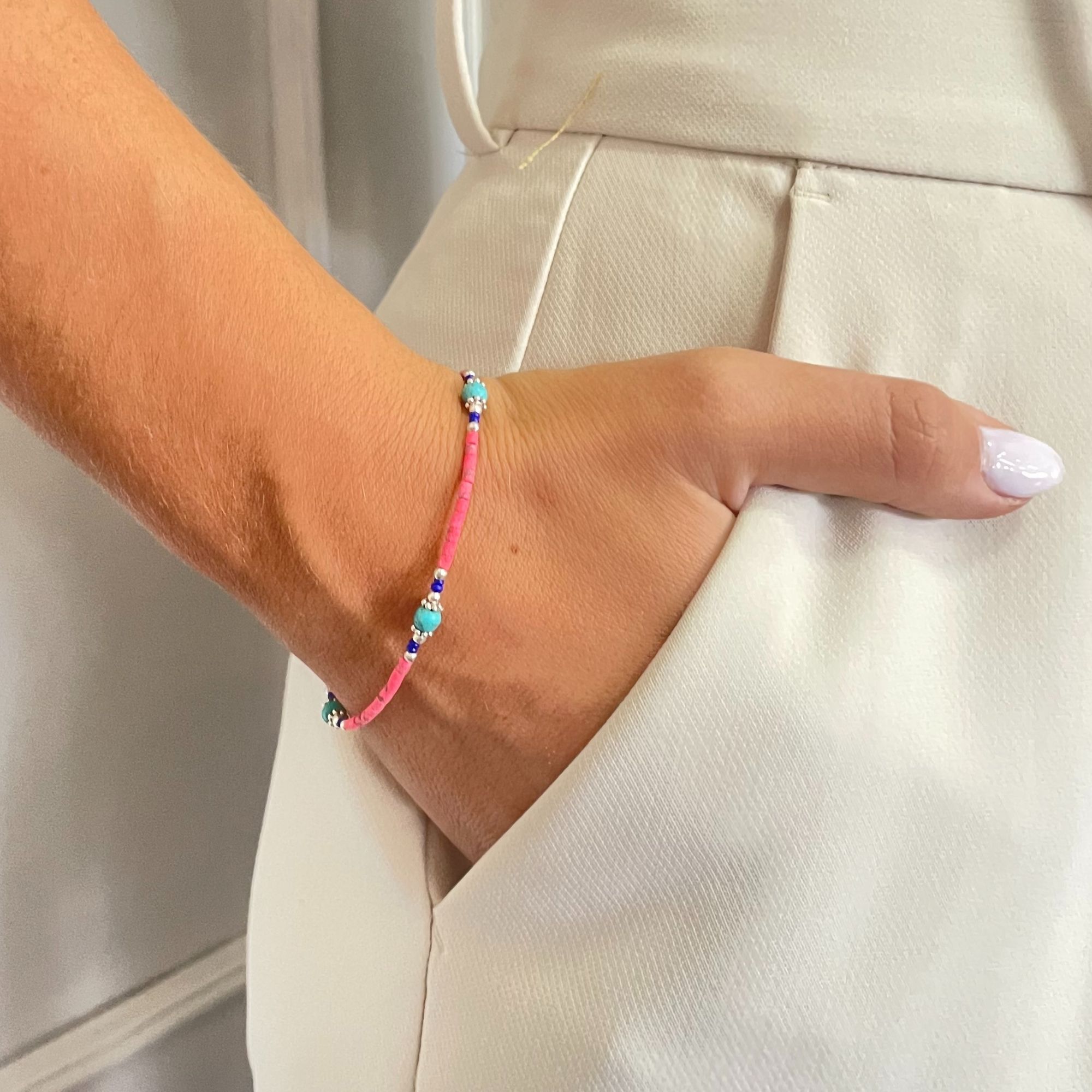 Wholesale Nepalese Extra Fine Gem Bracelet - Coral Tribal Bead - AW Artisan Europe - Giftware Supplier