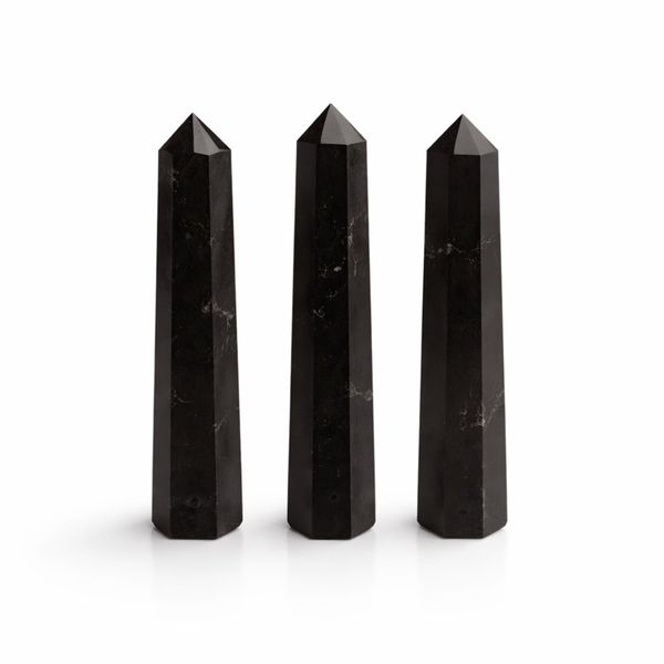 Gemstone Six Face Obelisk Points approx 11cm - Black Tourmaline