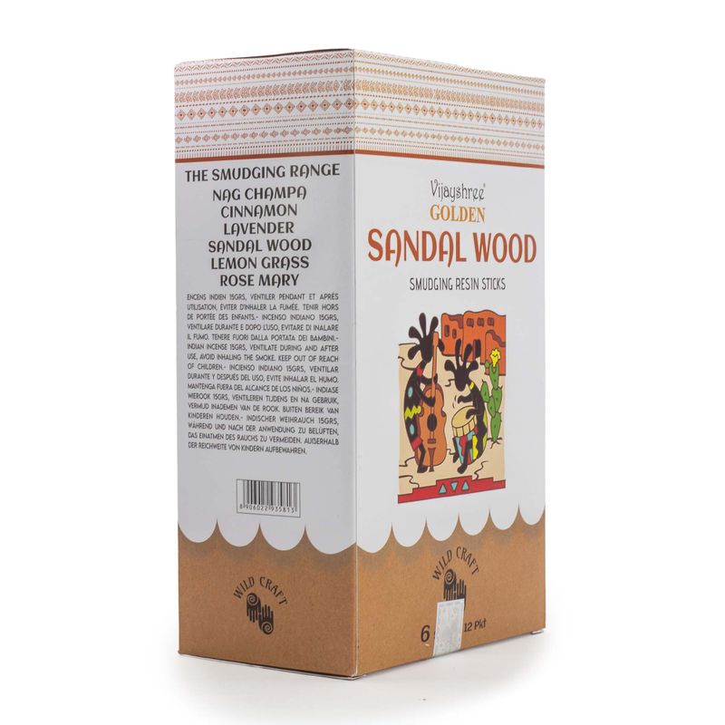 30g Golden Sandal Wood Smudging Resin Sticks (6s)