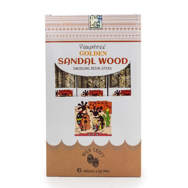 30g Golden Sandal Wood Smudging Resin Sticks (6s)