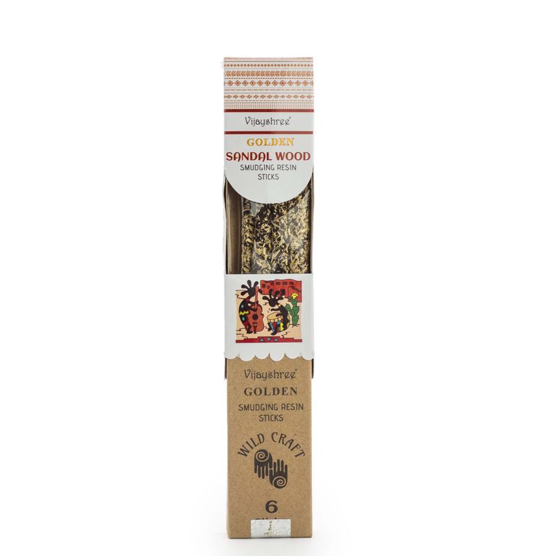 30g Golden Sandal Wood Smudging Resin Sticks (6s)