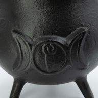 Extra Huge Cast Iron Cauldron with Triple Moon 23x18cm (at least 4kg)