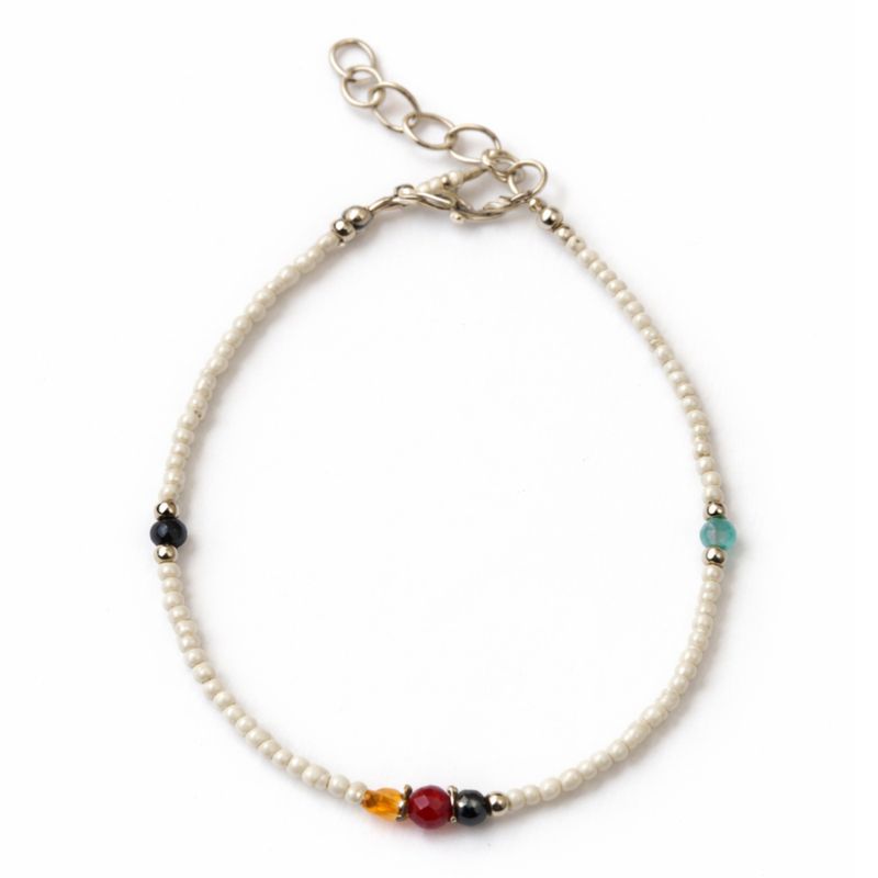 Nepalese Extra Fine Gem Bracelet - Pearl & Cut Beads