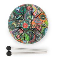 Low Med Happy Drum Mandala Leaf - 14x7cm
