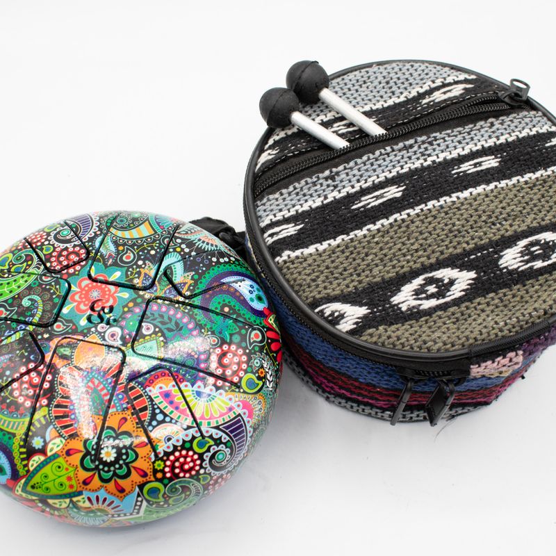 Low Med Happy Drum Mandala Leaf - 14x7cm