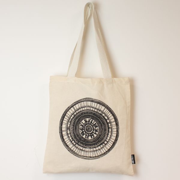 Iconic Basic Tote Bag - Urban Mandala - (40x37cm) - Natural 4oz