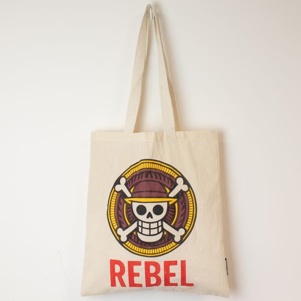 Iconic Basic Tote Bag - REBEL - (40x37cm) - Natural 4oz