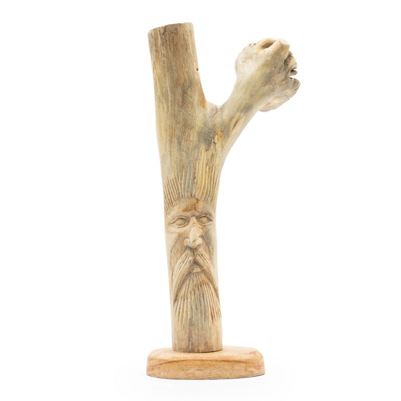 Handmade Parasite Wood Art Carving - Greenman
