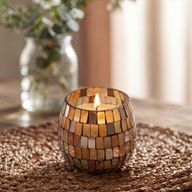 Amber Mosaic - Glass Jar Candles - Small