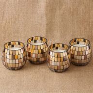 Amber Mosaic - Glass Jar Candles - Small