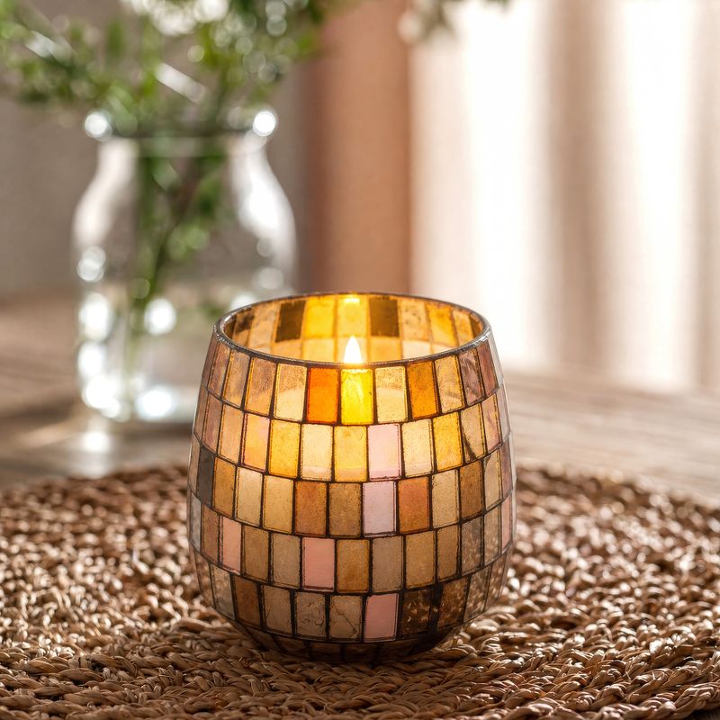 Amber Mosaic - Glass Jar Candles - Medium