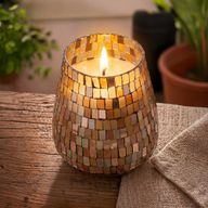 Amber Mosaic - Glass Jar Candles - Tall