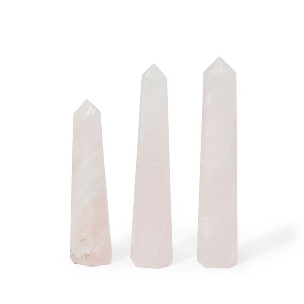Gemstone Six Face Obelisk Points approx 11cm - Rose Quartz