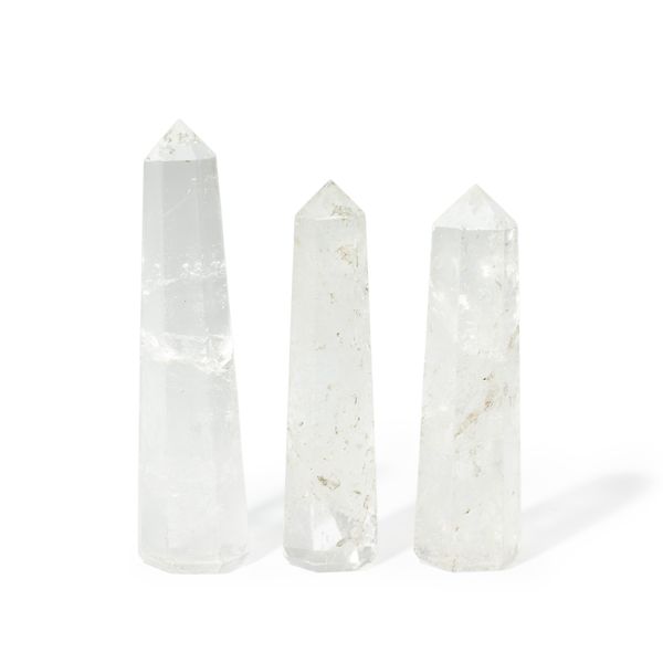 Gemstone Six Face Obelisk Points approx 11cm - Clear Quartz