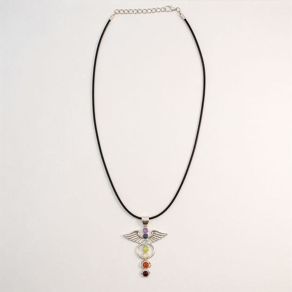 Indian Devotional Pendants - Silver Plated (45cm Cord)- Angel Chakra
