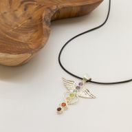 Indian Devotional Pendants - Silver Plated (45cm Cord)- Angel Chakra
