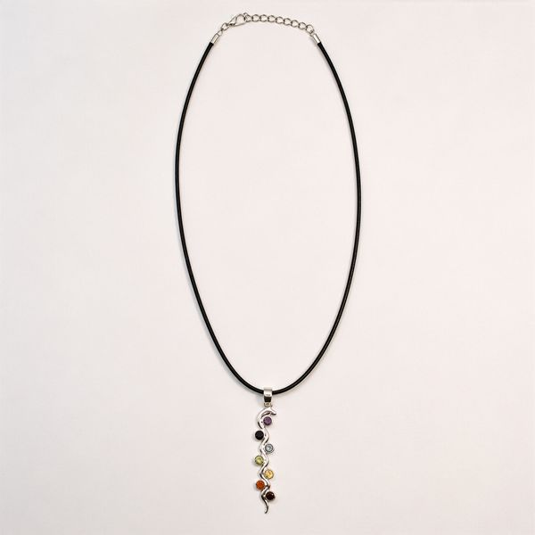 Indian Devotional Pendants - Silver Plated (45cm Cord)- Snake Chakra