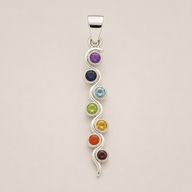 Indian Devotional Pendants - Silver Plated (45cm Cord)- Snake Chakra