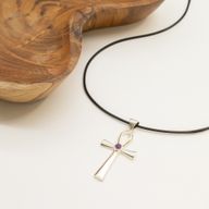 Indian Devotional Pendants - Silver Plated (45cm Cord)- Ankh Symbol of Eternal Life