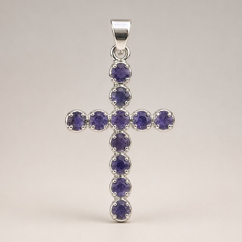 Indian Devotional Pendants - Silver Plated (45cm Chain)- Ionite Crucifix
