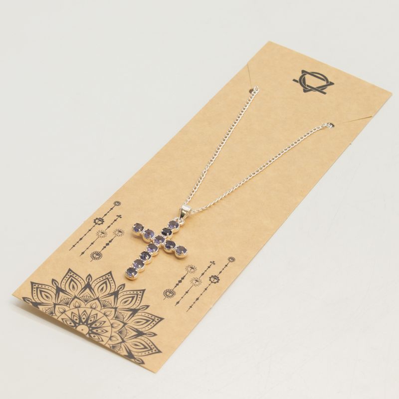 Indian Devotional Pendants - Silver Plated (45cm Chain)- Ionite Crucifix