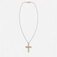 Indian Devotional Pendants - Silver Plated (45cm Chain)- Citrine Crucifix