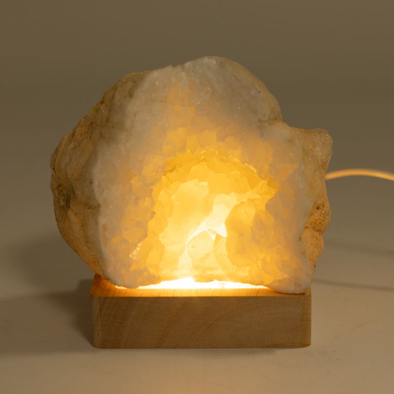 8cm Square Wooden USB LED Stand - Cool/Warm/Daylight