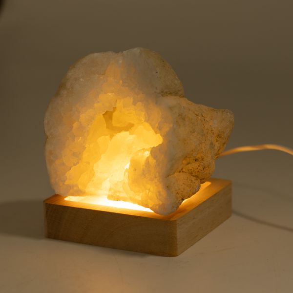 8cm Square Wooden USB LED Stand - Cool/Warm/Daylight