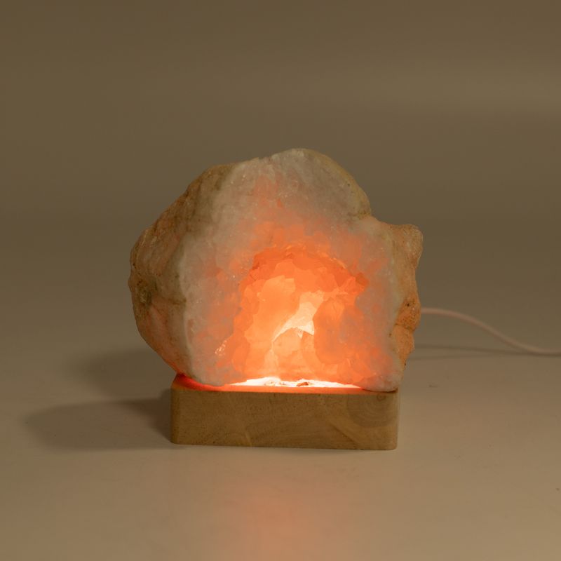 8cm Square Wooden USB LED Stand - Multi Colour