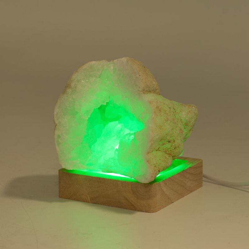 8cm Square Wooden USB LED Stand - Multi Colour