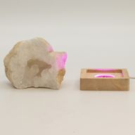 8cm Square Wooden USB LED Stand - Multi Colour