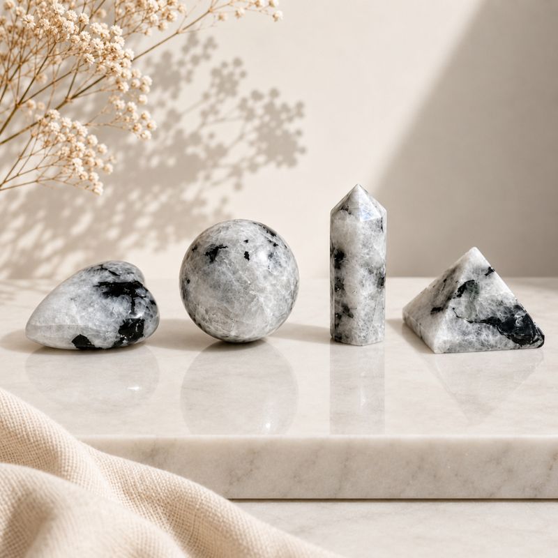 Rainbow Moonstone Gemstone Retail Display Pack - Assorted Shapes