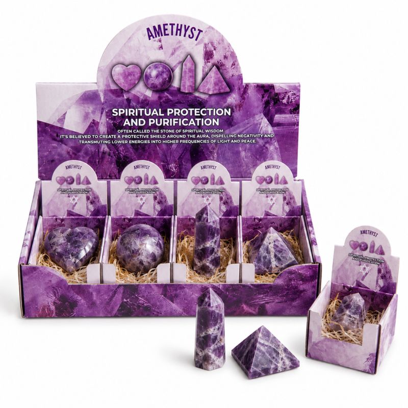 Amethyst Gemstone Retail Display Pack - Assorted Shapes
