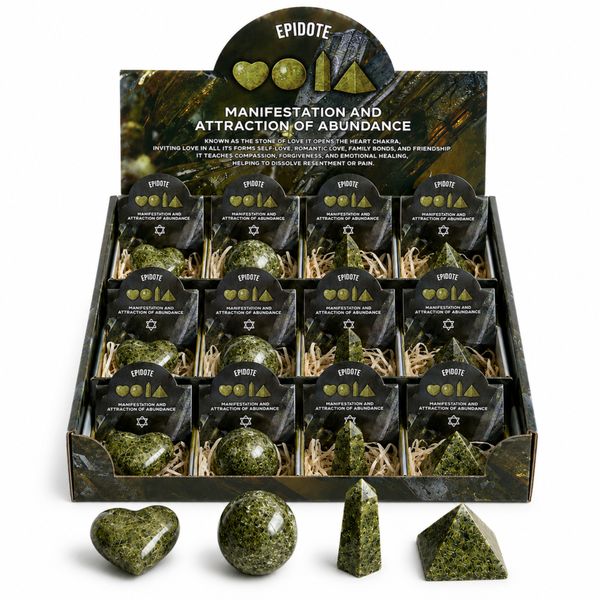 Epidote Gemstone Retail Display Pack - Assorted Shapes