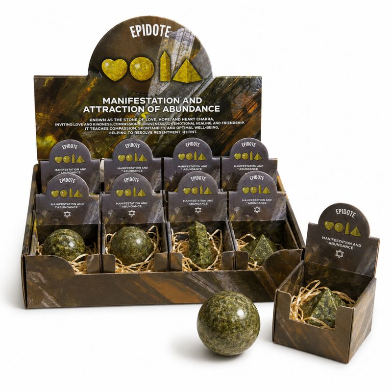 Epidote Gemstone Retail Display Pack - Assorted Shapes