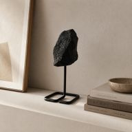 Mineral Specimens on Metal Stand - Black Tourmaline