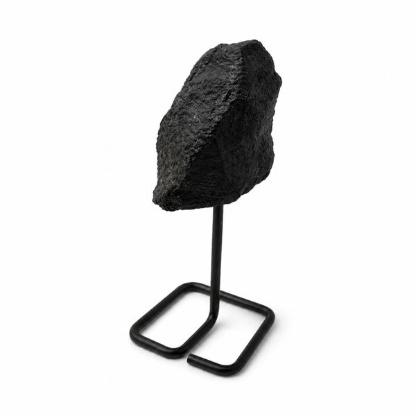 Mineral Specimens on Metal Stand - Black Tourmaline