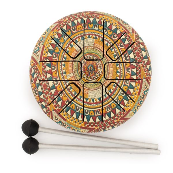 Small Happy Drum Om Mandala - 13x9cm