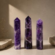 Gemstone Six Face Obelisk Points approx 11cm - Amethyst