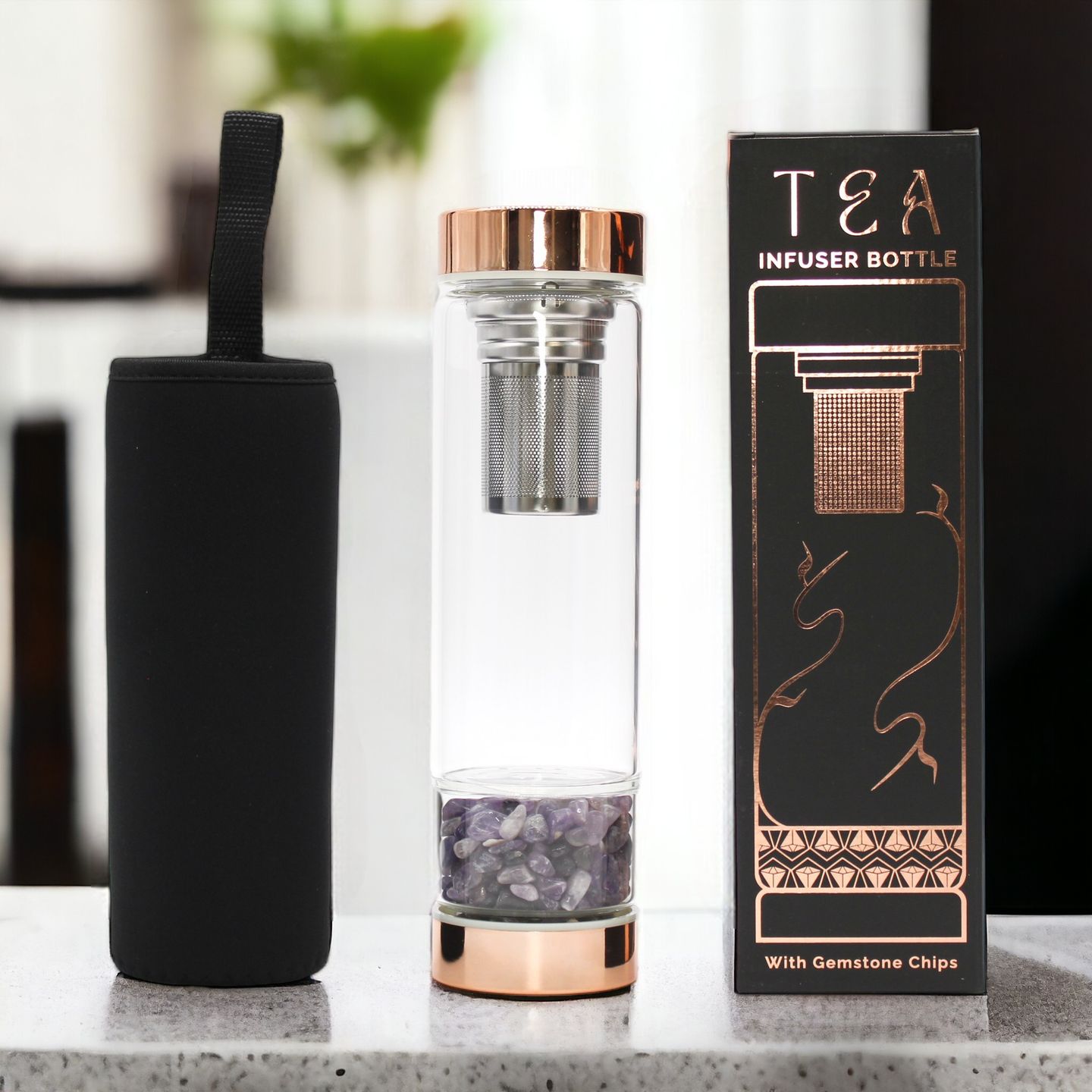 Crystal Glass Tea Infuser Bottles
