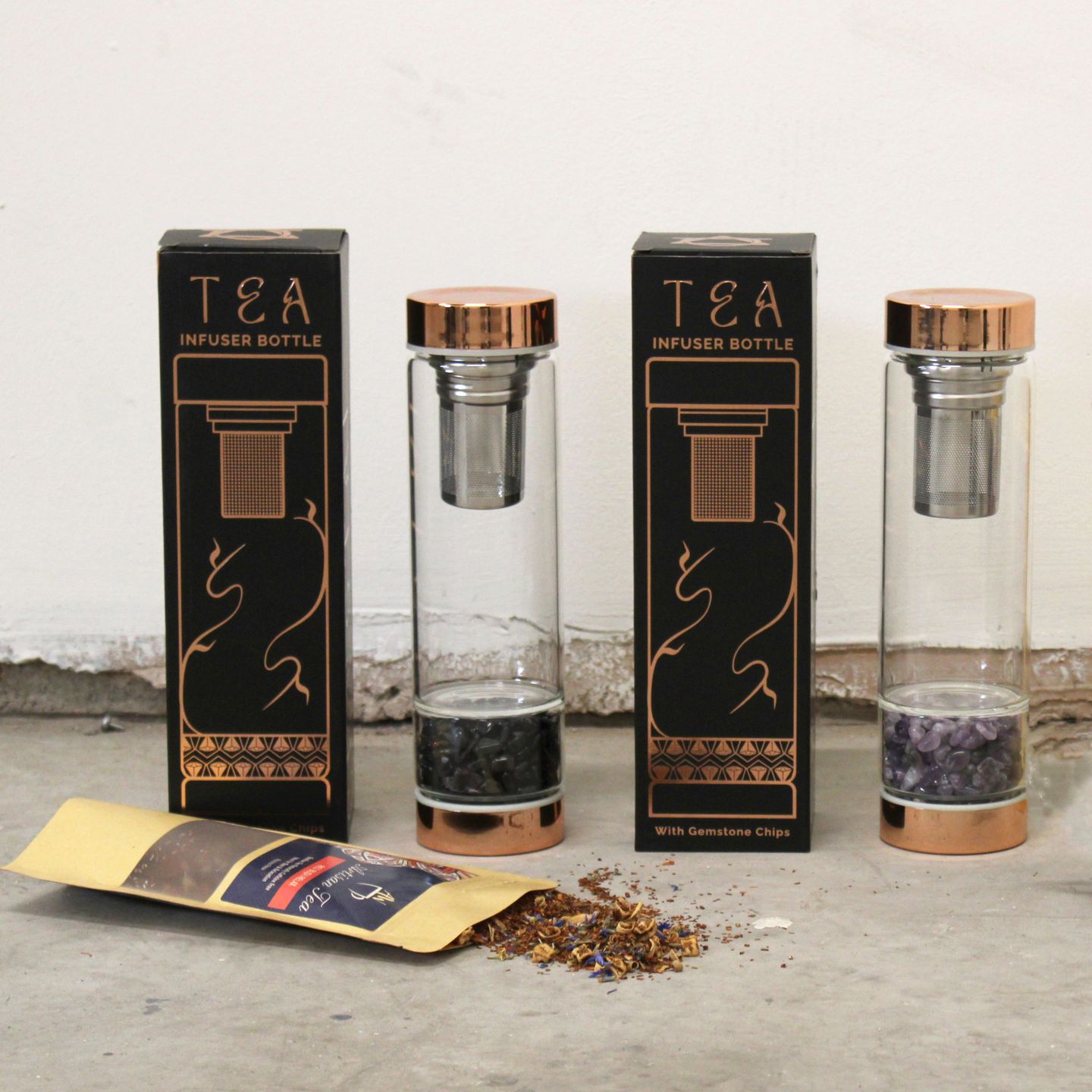 Crystal Glass Tea Infuser Bottles